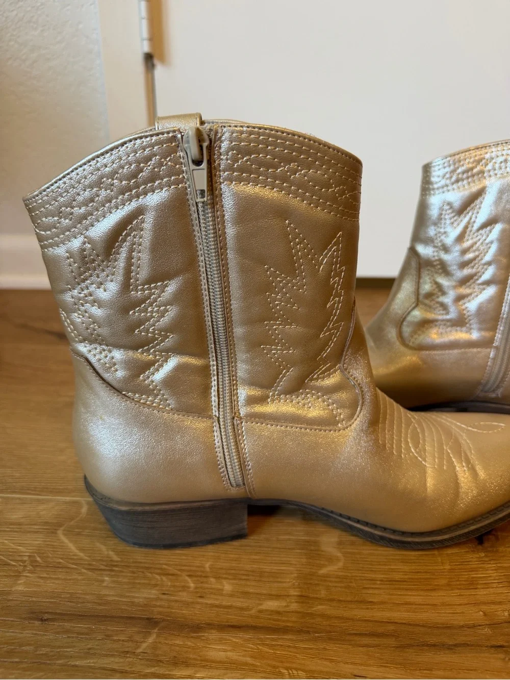 Metallic gold cowgirl boots